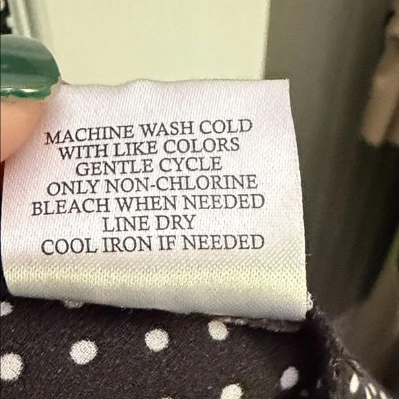 Fred David Black Dress with White Polka Dots — Long Sleeve Midi Shirt Dress - Picture 5 of 9